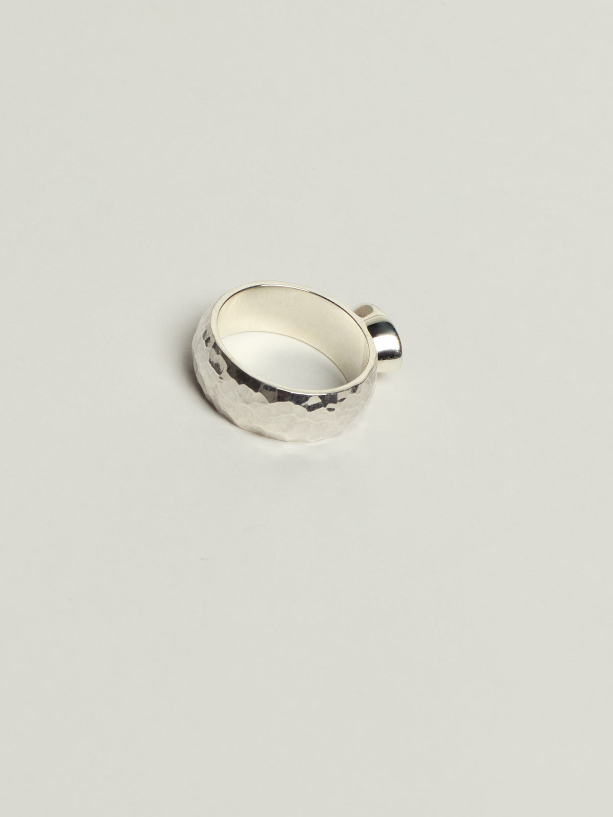 Silver Chunky East West Peridot Ring