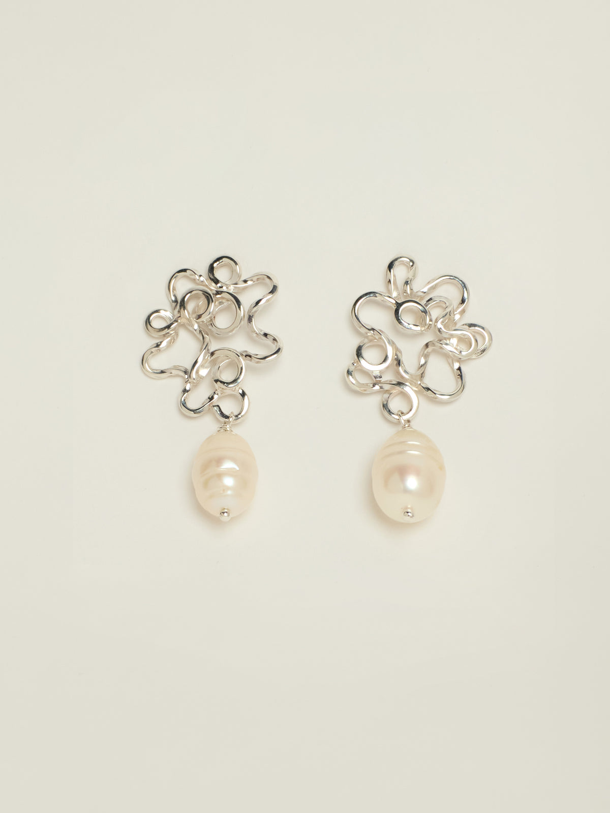 Silver Squiggle Pearls