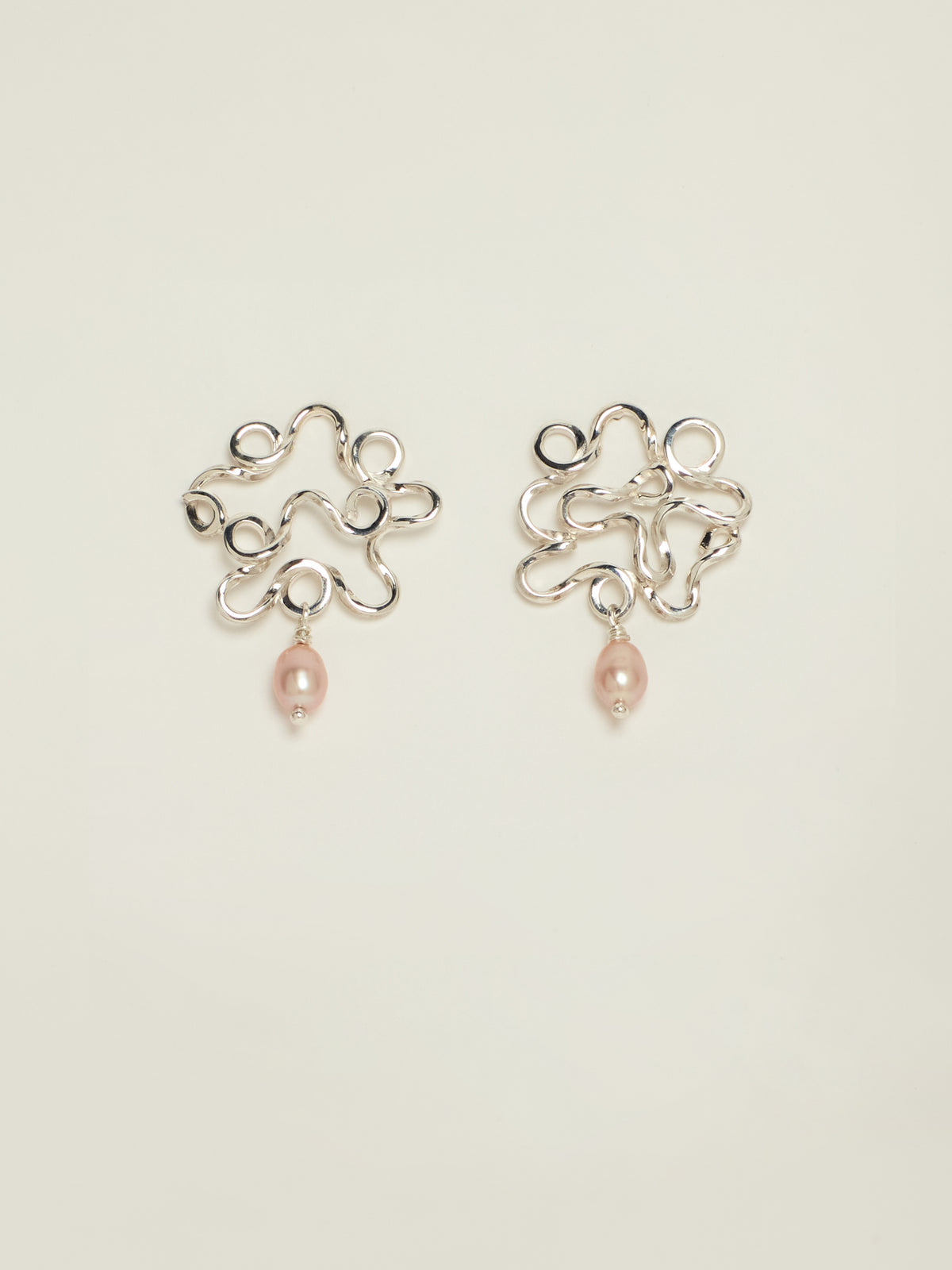 Silver Squiggle Pearls