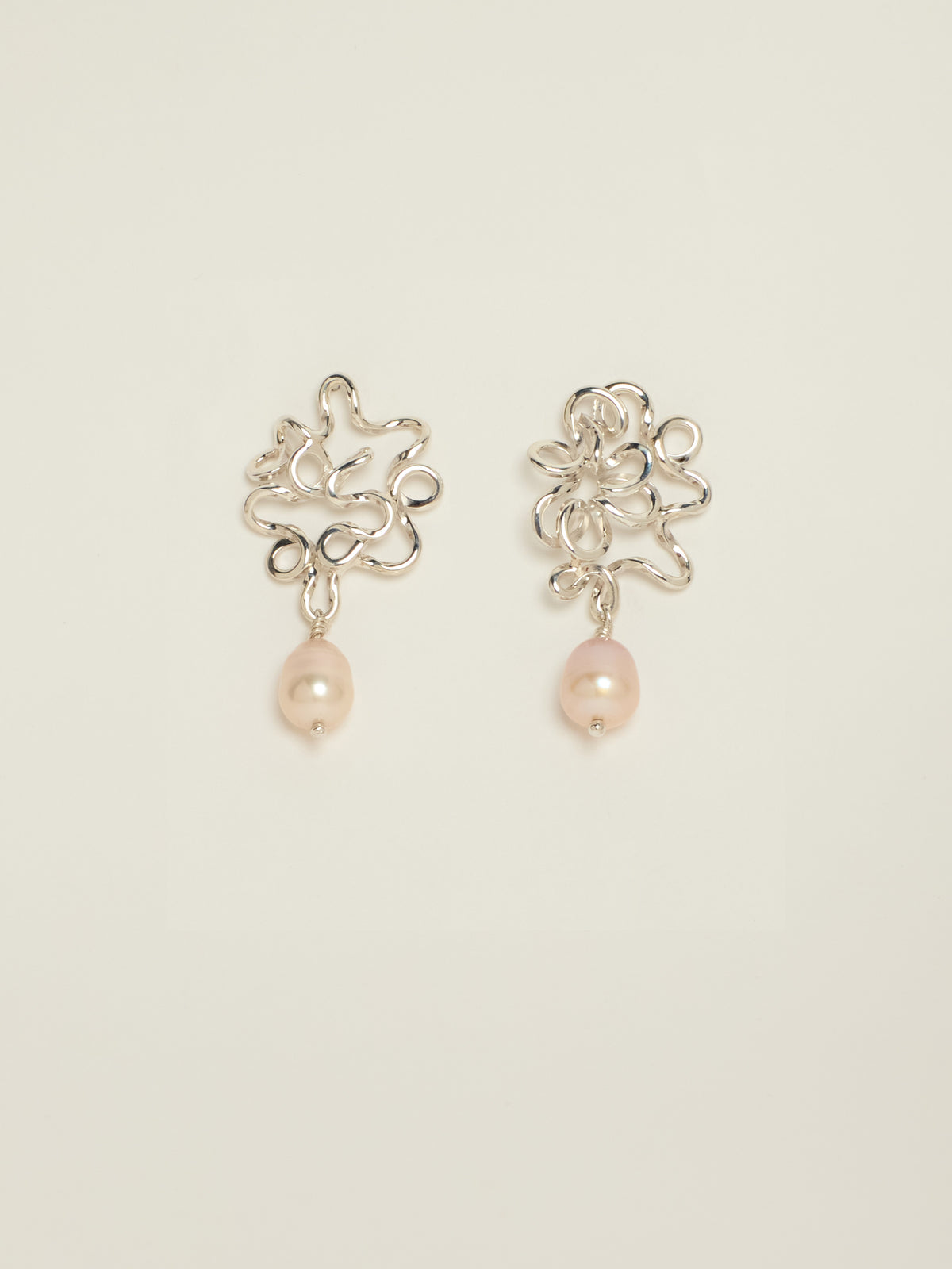 Silver Squiggle Pearls