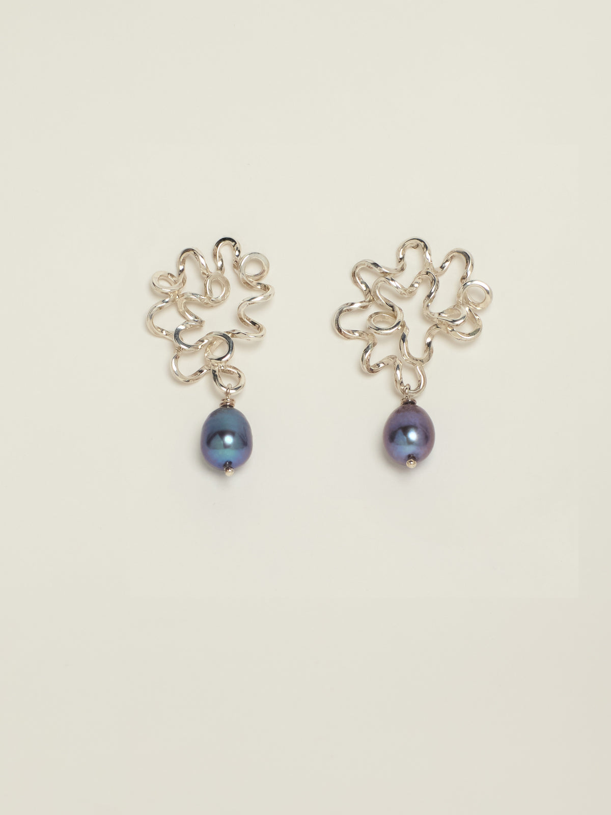 Silver Squiggle Pearls