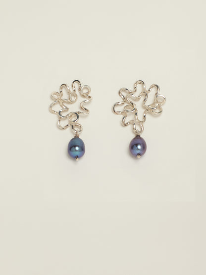 Silver Squiggle Pearls