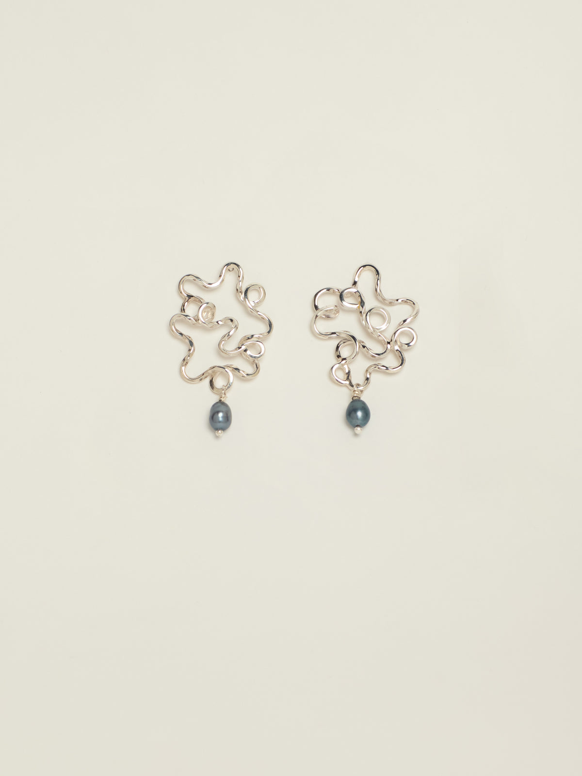 Silver Squiggle Pearls